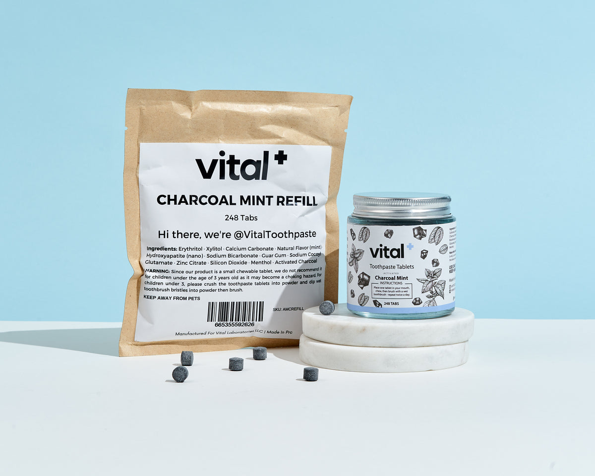 Charcoal Mint (248 Tabs) | Made With nHAp - Vital Toothpaste Tablets ...